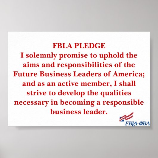 FBLA Pledge Poster (Voorkant)