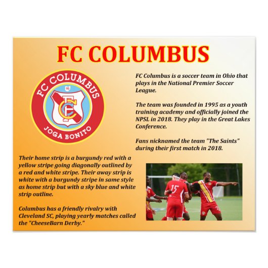 FC Columbus Foto Afdruk (Voorkant)