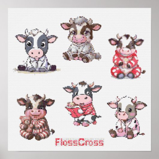 FC CROSS-STITCH KOE STICKERS! POSTER (Voorkant)