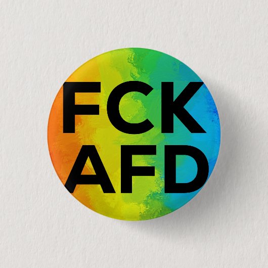 FCK AFD Cutout Regenbogen schwarz Ronde Button 3,2 Cm (Voorkant)