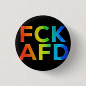 FCK AFD Regenbogen auf Schwarz Ronde Button 3,2 Cm (Voorkant)
