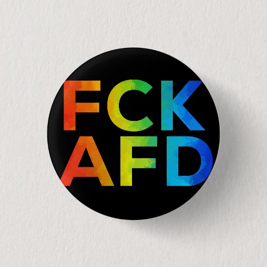 FCK AFD Regenbogen auf Schwarz Ronde Button 3,2 Cm (Voorkant)