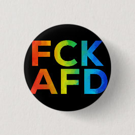FCK AFD Regenbogen auf Schwarz Ronde Button 3,2 Cm