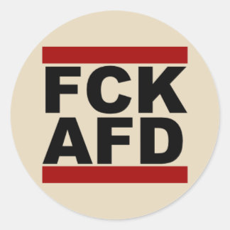 "Fck AfD", runder Aufkleber Ronde Sticker