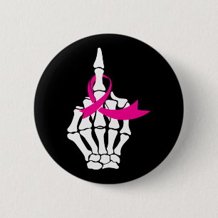 FCK Borstkanker Middenvinger Roze Lint Awaren Ronde Button 5,7 Cm