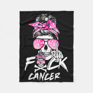 FCK Borstkanker Vrouwen Warrior Roze Lint Messy Fleece Deken