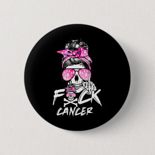 FCK Borstkanker Vrouwen Warrior Roze Lint Messy Ronde Button 5,7 Cm