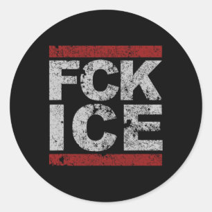 Fck Ice Distressed Ronde Sticker