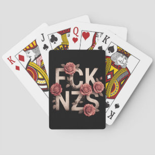 FCK NZS Bloemig Tegen Rechts Geen Nazi's Lgbtq+ Pokerkaarten