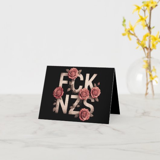FCK NZS Flowery Against Right No Nazi's LGBTQ+ Kaart (Gele Bloem)
