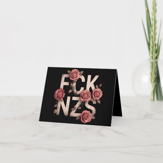 FCK NZS Flowery Against Right No Nazi's LGBTQ+ Kaart (Voorkant)