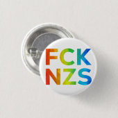 FCK NZS Regenbogen auf weiß Ronde Button 3,2 Cm (Voorkant /achterkant)