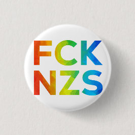 FCK NZS Regenbogen auf weiß Ronde Button 3,2 Cm