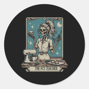 Fcs Docent Skelet Halloween Familie En Consument Ronde Sticker