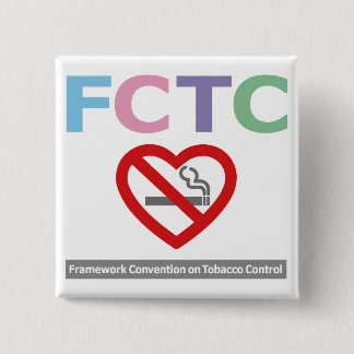 FCTC_badge no smoking Vierkante Button 5,1 Cm