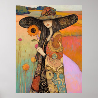 *~* FD2 11 grillige Herfst Meisje Herfst Retro Flo Poster