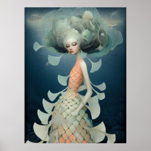 *~* FD2 12  Watergodin Fantasy Zee Zeemeermin  Poster