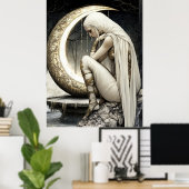 FD2 29 Enchanted Crescent Moon Goddess Poster (Bureau à domicile)