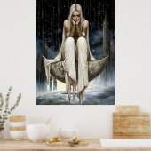 FD2 32 Enchanted Crescent Moon Goddess  Poster (Keuken)