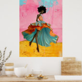 *~* FD2 39 Tropische GODIN Zwarte Vrouw Levendig Poster (Keuken)