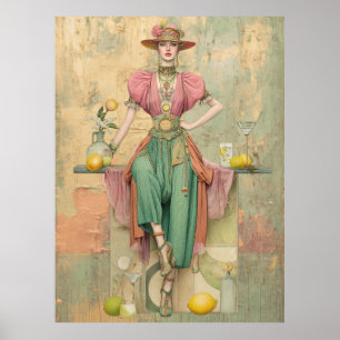 ^~* FD2 Boho 39 Vrouw Drink Bloem Hippie Poster
