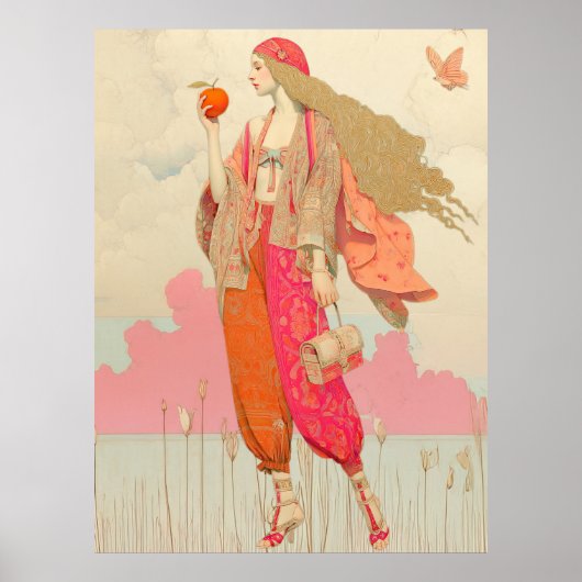 ^~* FD2 Boho Woman Apple Butterfly 10 Poster (Voorkant)