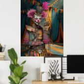FD2 Circus Clown Art 11  Retro Carnaval kunst Poster (Thuiskantoor)