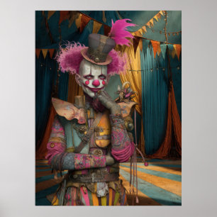 FD2 Circus Clown Art 11 Retro Carnaval kunst Poster