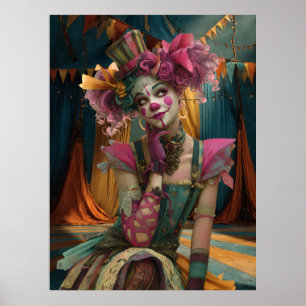 FD2 Circus Clown Art 13 Retro Carnaval kunst Poster