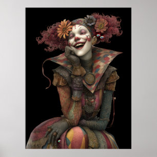 FD2 Circus Clown Art 14 Retro Carnaval Poster