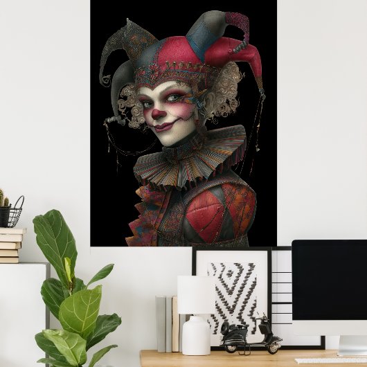FD2 Circus Clown Art 17  Retro Carnaval Poster (Thuiskantoor)