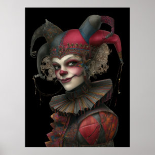 FD2 Circus Clown Art 17 Retro Carnaval Poster