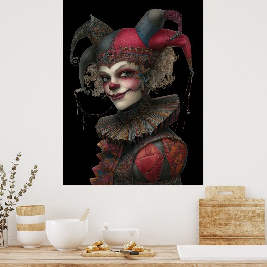 FD2 Circus Clown Art 17  Retro Carnaval Poster (Keuken)