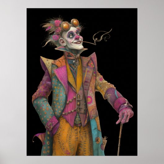 FD2 Circus Clown Art 18  Retro Carnaval Poster (Voorkant)