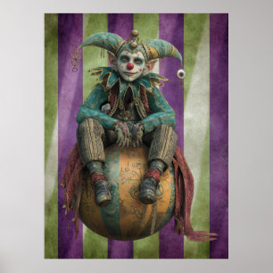 FD2 Circus Clown Art 1 Retro Carnaval kunst Poster