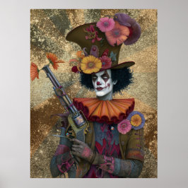 FD2 Circus Clown Art 21  Retro Carnaval Poster