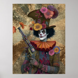 FD2 Circus Clown Art 21 Retro Carnaval Poster