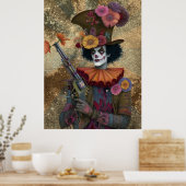 FD2 Circus Clown Art 21  Retro Carnaval Poster (Keuken)