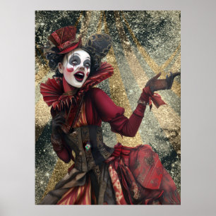 FD2 Circus Clown Art 23 Retro Carnaval Poster