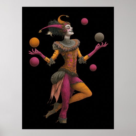 FD2 Circus Clown Art 27  Retro Carnaval Poster (Voorkant)