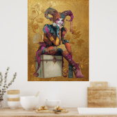 FD2 Circus Clown Art 2  Retro Carnaval kunst Poster (Keuken)