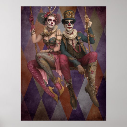 FD2 Circus Clown Art 30  Retro Carnaval Poster (Voorkant)
