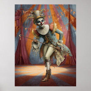 FD2 Circus Clown Art 3 Retro Carnaval kunst Poster