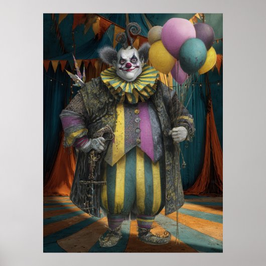 FD2 Circus Clown Art 5  Retro Carnaval Poster (Voorkant)