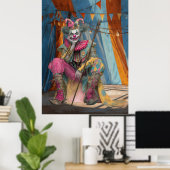 FD2 Circus Clown Art 6  Retro Carnaval kunst Poster (Thuiskantoor)