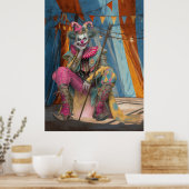 FD2 Circus Clown Art 6  Retro Carnaval kunst Poster (Keuken)
