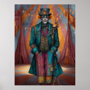 FD2 Circus Clown Art 7 Retro Carnaval kunst Poster