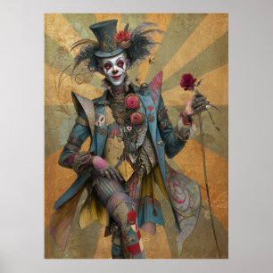FD2 Circus Clown Art 8 Retro Carnaval kunst Poster