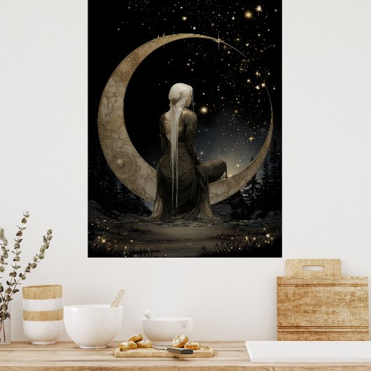 FD2 Enchanted 1 Crescent Moon Goddess Poster (Keuken)