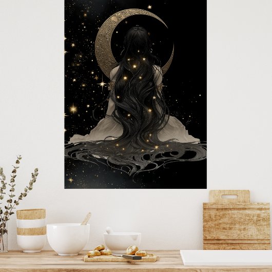 FD2 Enchanted 21  Crescent Moon Goddess Poster (Cuisine)